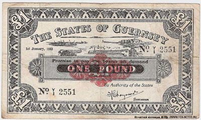 The States of Guernsey 1 pound 1943