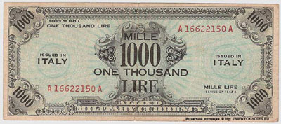 ALLIED MILITARY CURRENCY 1000 lire 1944