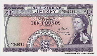 Джерси 10 фунтов 1963  банкнота