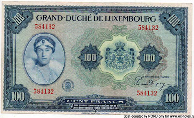 Grand-duche de Luxembourg 100 francs 1944