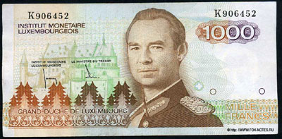 Institut Monenaire Luxembourgrois 1000 francs 1985