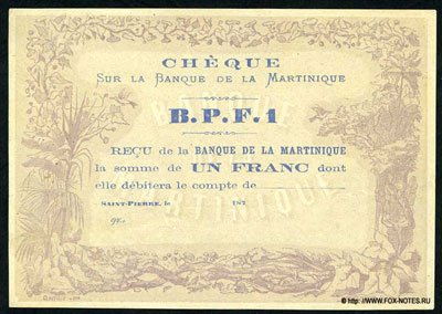 Banque de la Martinique  1 franc