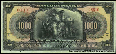 Мексика банкнота 1000 песо 1934