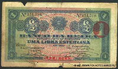 Banco da Beira 1 libra 1919