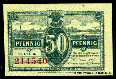 Mecklenburg-Schwerinisches Staatsministerium 50 pfennig