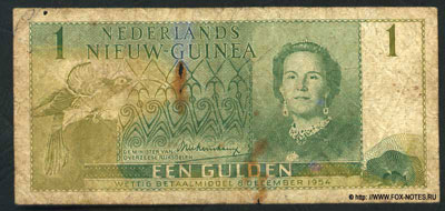 Нидерландская Новая Гвинея банкнота 1 гульден 1954