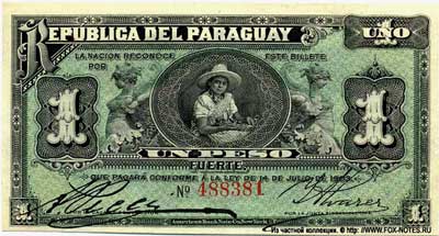República del Paraguay 1 PESO 1913