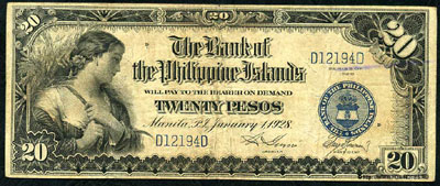 Филиппины банкнота 20 песо 1928