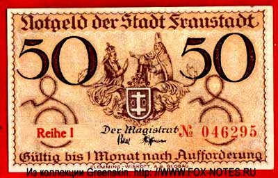 Notgeld der Stadt Fraustadt. 50 Pfennig