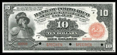 BANCO DE PUERTO RICO 10 dollars 1909