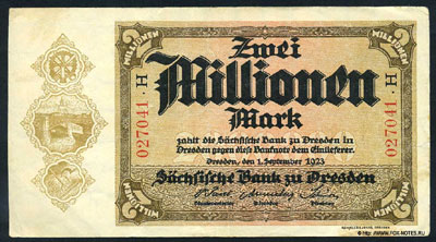 Sächsischen Bank zu Dresden 10000000 mark 1923