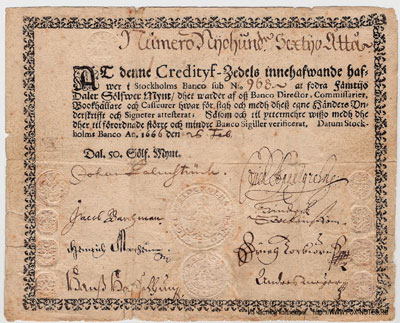 Швеция банкнота 50 даллеров 1666