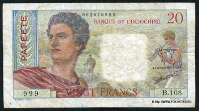 Banque de L'Indochine 20 francs 1963