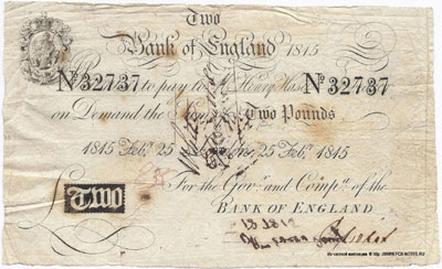 Bank of England 2 pounds 1815