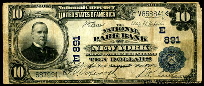 The National Park Bank of NEW YORK 10 dollars 1902 891