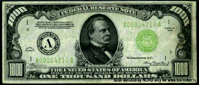 Federal Reserve Notes 1000 dollars Series of 1934