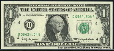 Federal Reserve Notes 1 dollar 1963