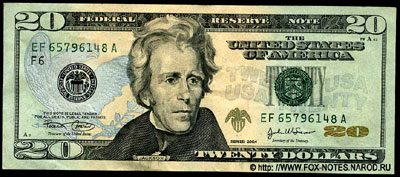 Federal Reserve Notes 20 dollars Series of 2004 Sign. Marin Snow 