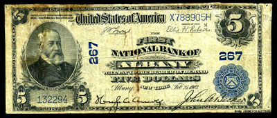 The First National Bank of Albany  5 dollars 1903
