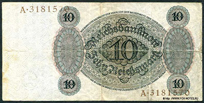 Reichsbanknote. 10 Reichsmark. 1924.  