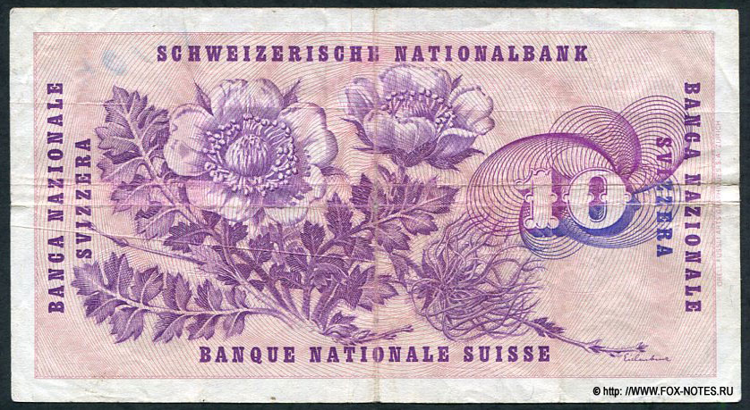 Schweizerische Nationalbank 10 Franken 10. FEBRUAR 1971