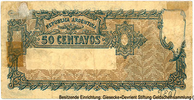 República Argentina. Caja de Conversión. 50 centavos 1899.