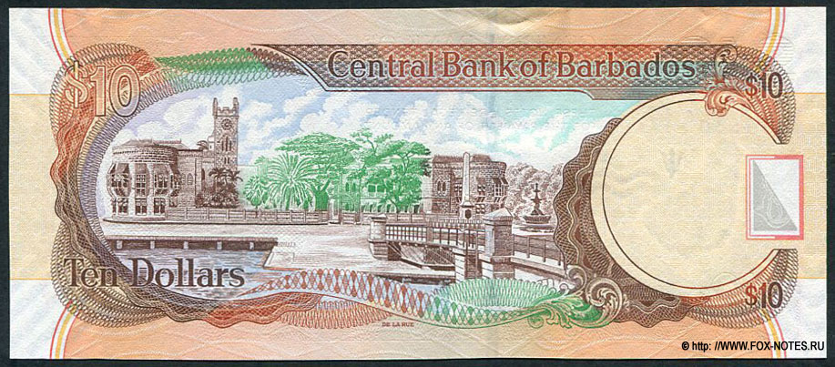 CENTRAL BANK OF BARBADOS $10 THESE NOTES ARE LEGAL TENDER FOR THE PAYMENT OF ANY AMOUNT TEN DOLLARS 1 MAY 2007