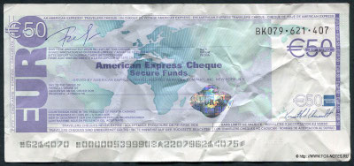 American Express Cheque 50 Euro 2003