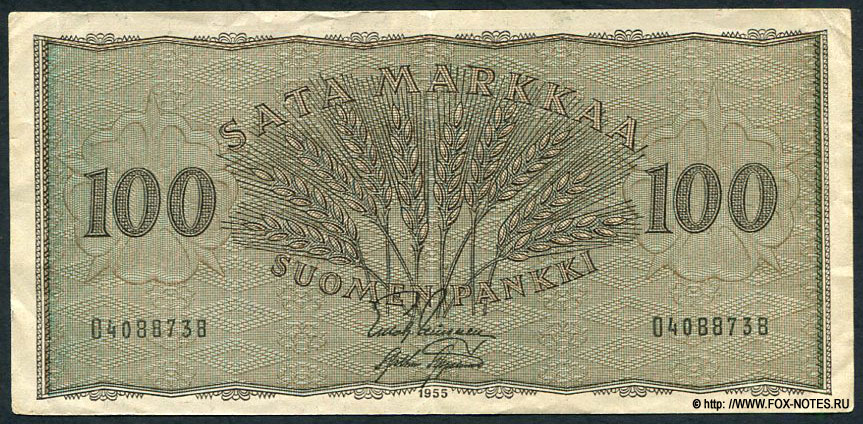Финляндия 100 марок 1955