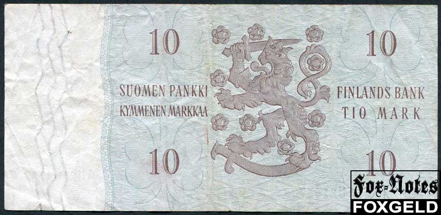 Финляндия 10 марок 1963 Litt. A = Koivisto Makinen