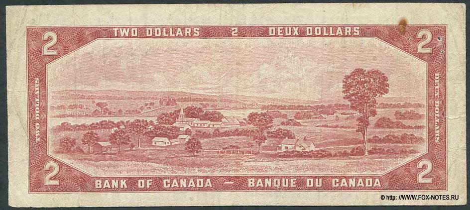 Канада. Bank of Canada. 2 доллара 1954