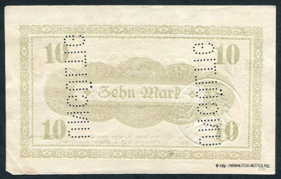 Gutschein der Kreises Filehne 10 Zehn Mark. 11. November 1918.