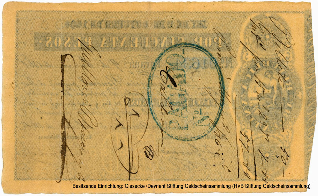 Ministerio de Hacienda 50 pesos 1861 LEY DE 1º DE OCTUBRE DE 1860