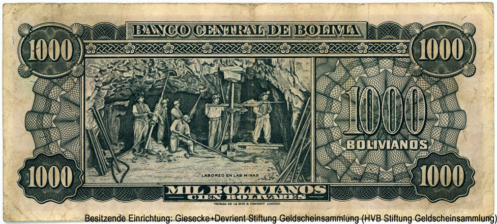 Боливия 1000 боливиано 1945