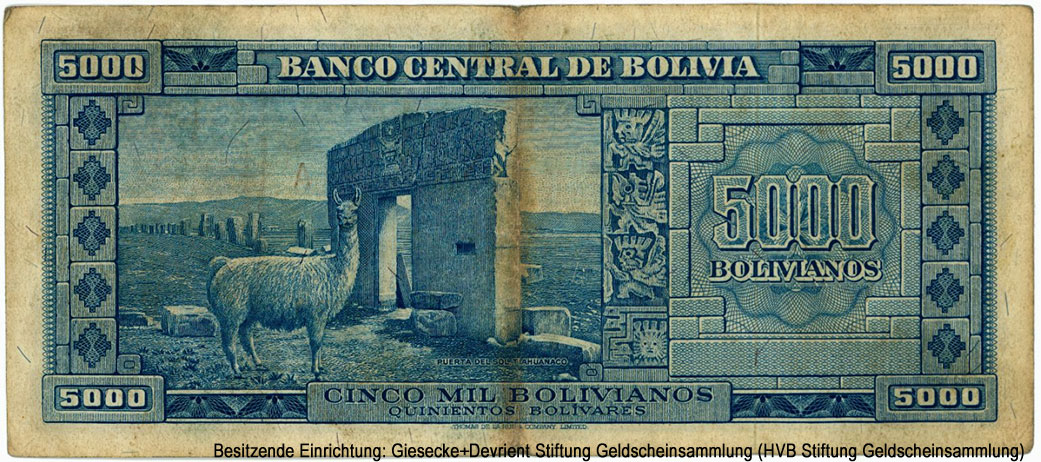 Боливия 5000 боливиано 1945