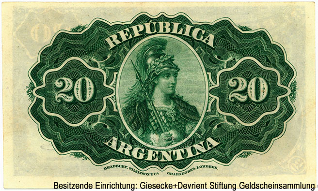 República Argentina. Banco Nacional Argentina. 20 centavos 19 DE JULIO DE 1895.