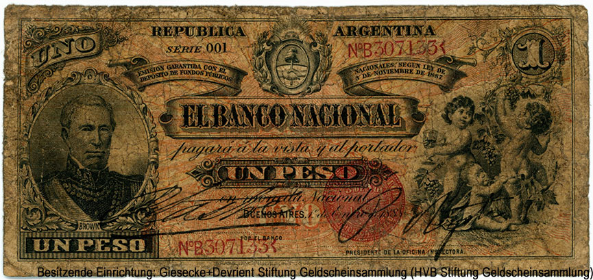 Аргентина 1 песо 1888