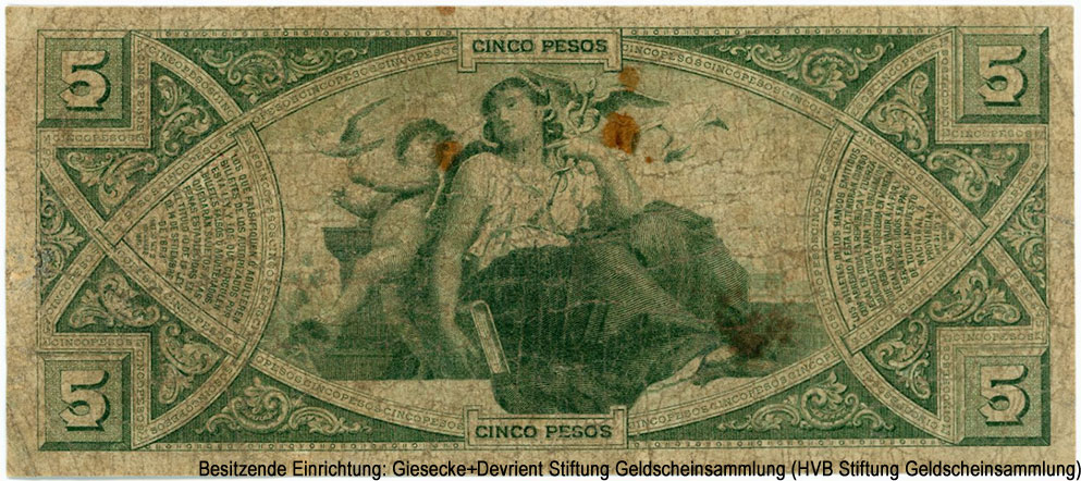 Banco Nacional (Buenos Aires) 5 pesos 1º Enero de 1888.