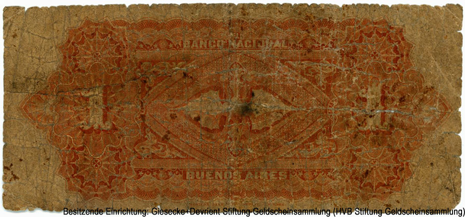 Banco de la Provincia de Buenos Aires 1 peso Enero 1º de 1883.