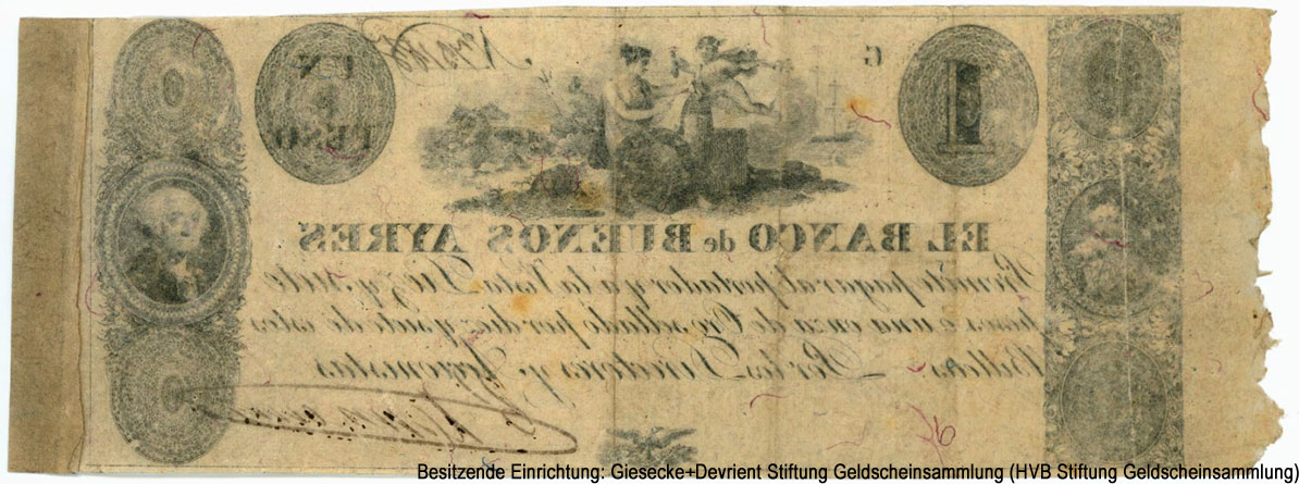 Banco de Buenos Ayres 1 peso 1827 - 1829?