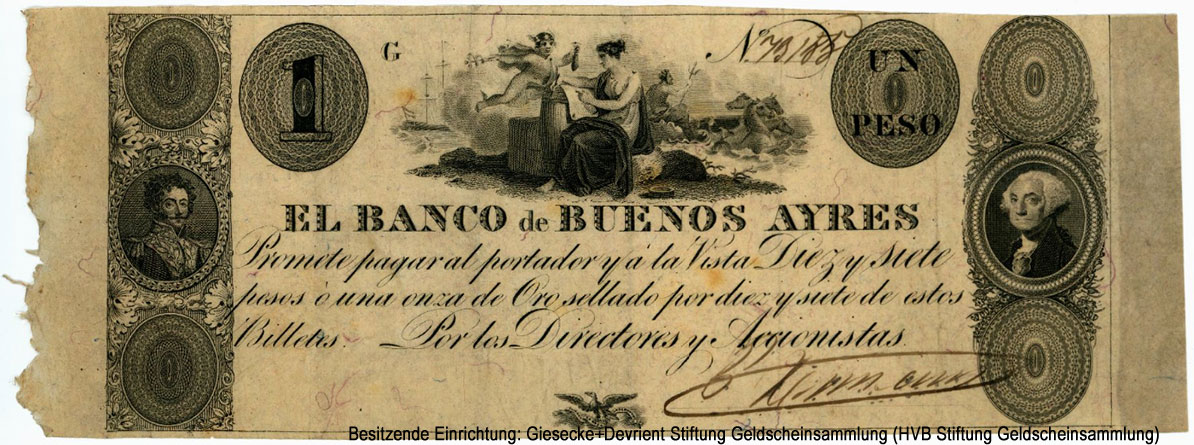 Banco de Buenos Ayres 1 peso 1827 - 1829?