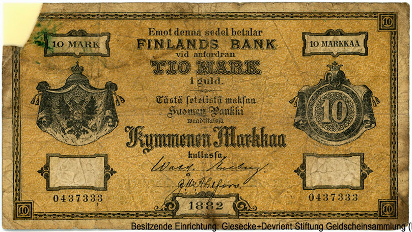   .   (Suomen Pankki, Finlands Bank).  10   1882 .