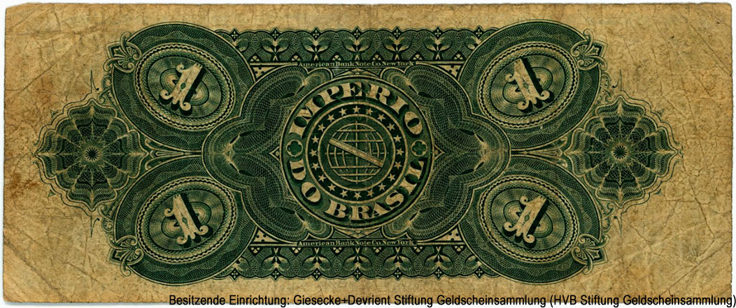 Бразилия 1 мильрейс 1885