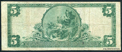 Crocker National Bank of San Francisco. 3555. 5 Dollars. Septeber 1, 1906. SERIES OF 1902. Vernon Treat
