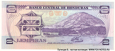 BANCO CENTRAL DE HONDURAS 2  lempiras 1976