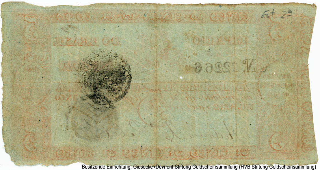 Imperio do Brasil (Tesouro Nacional) 5000 Reis, 1833