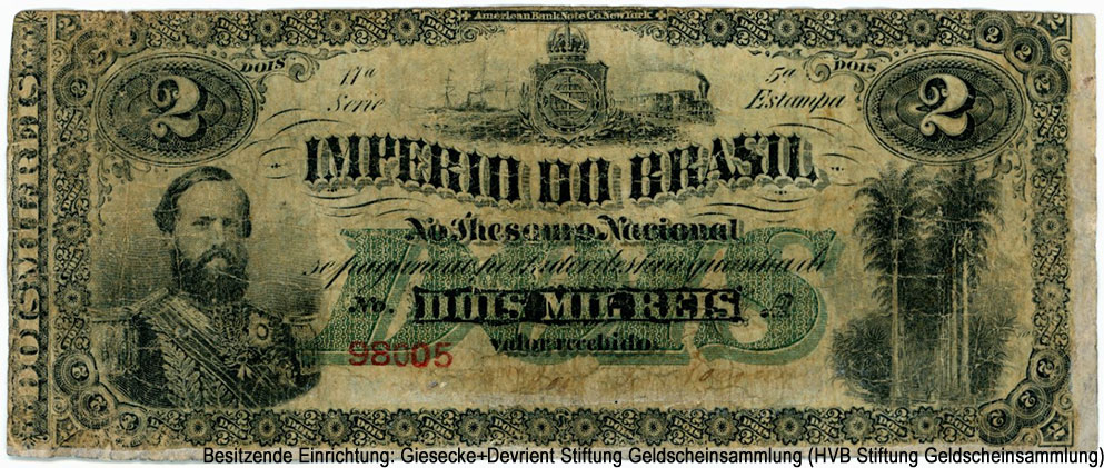 Imperio do Brasil (Tesouro Nacional) 2000 Reis, 1870