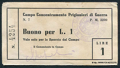 Campo Concentramento Prigionieri di Guerra N. 7 / L. 1