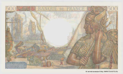 &Eacute;tat fran&ccedil;ais. Banque de France. Billet de banque 500 francs les types 1943 "Colbert"
