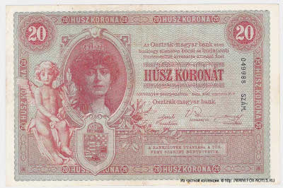 Oesterreichisch-ungarische Bank. Banknote. 20 Kronen 1900.